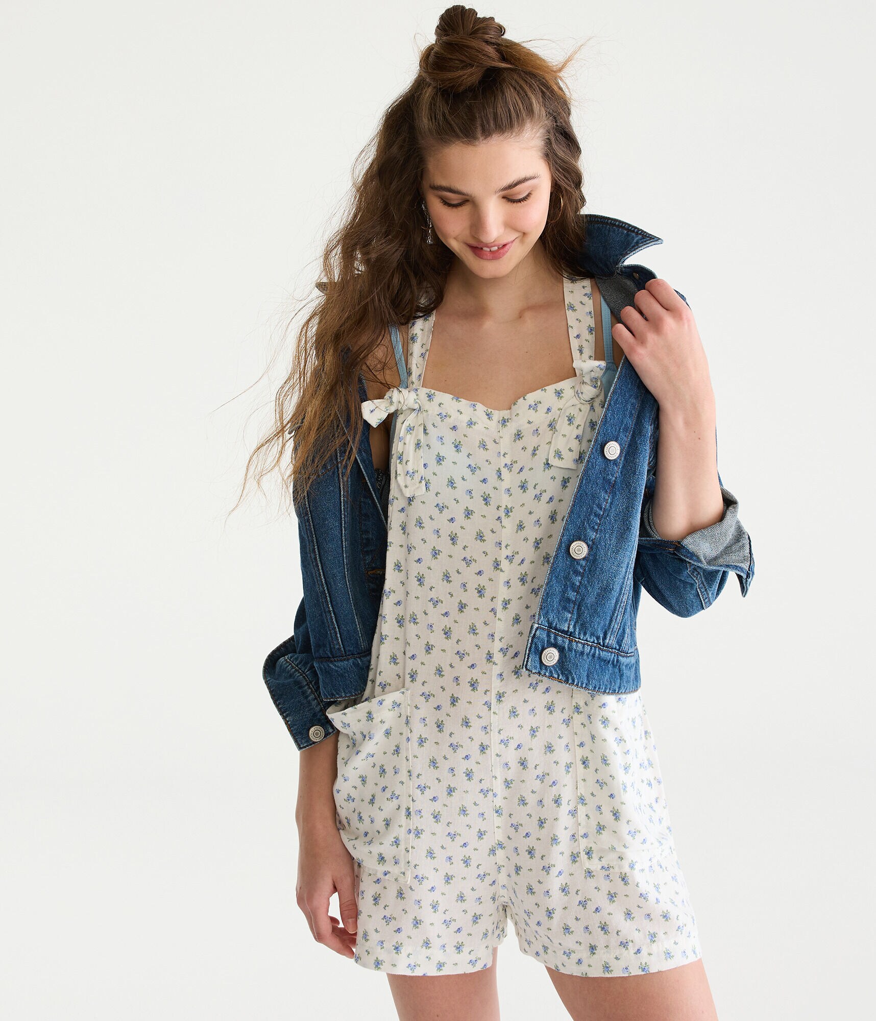 Floral Utility Romper