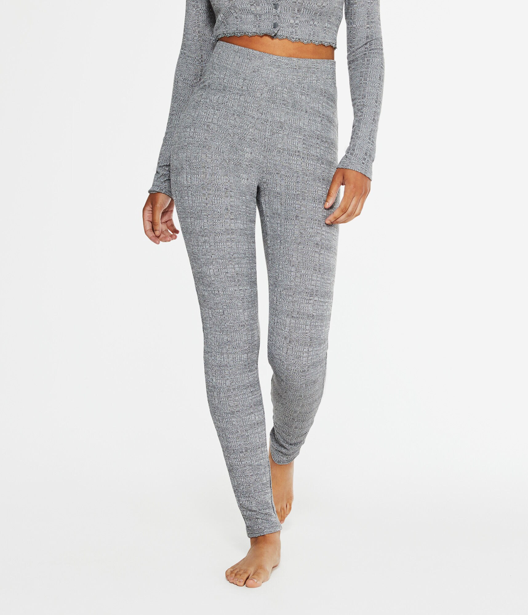 High-Rise Ribbed Sleep Leggings