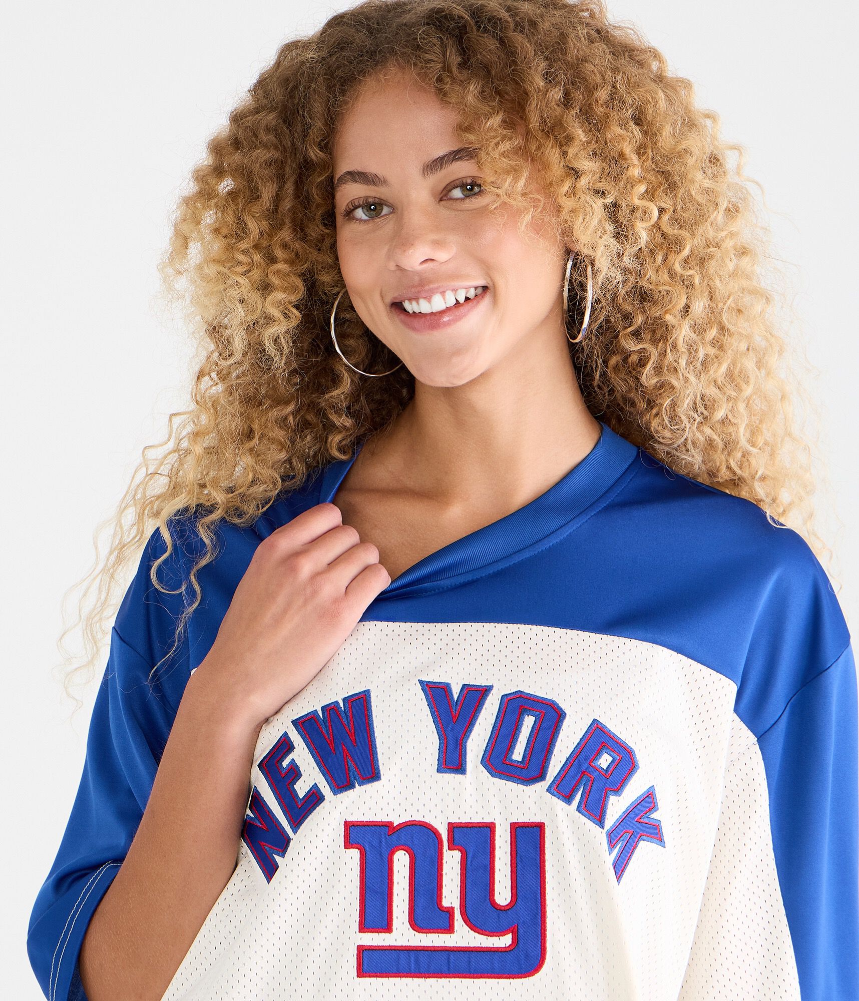 New York Giants Colorblock Mesh Top