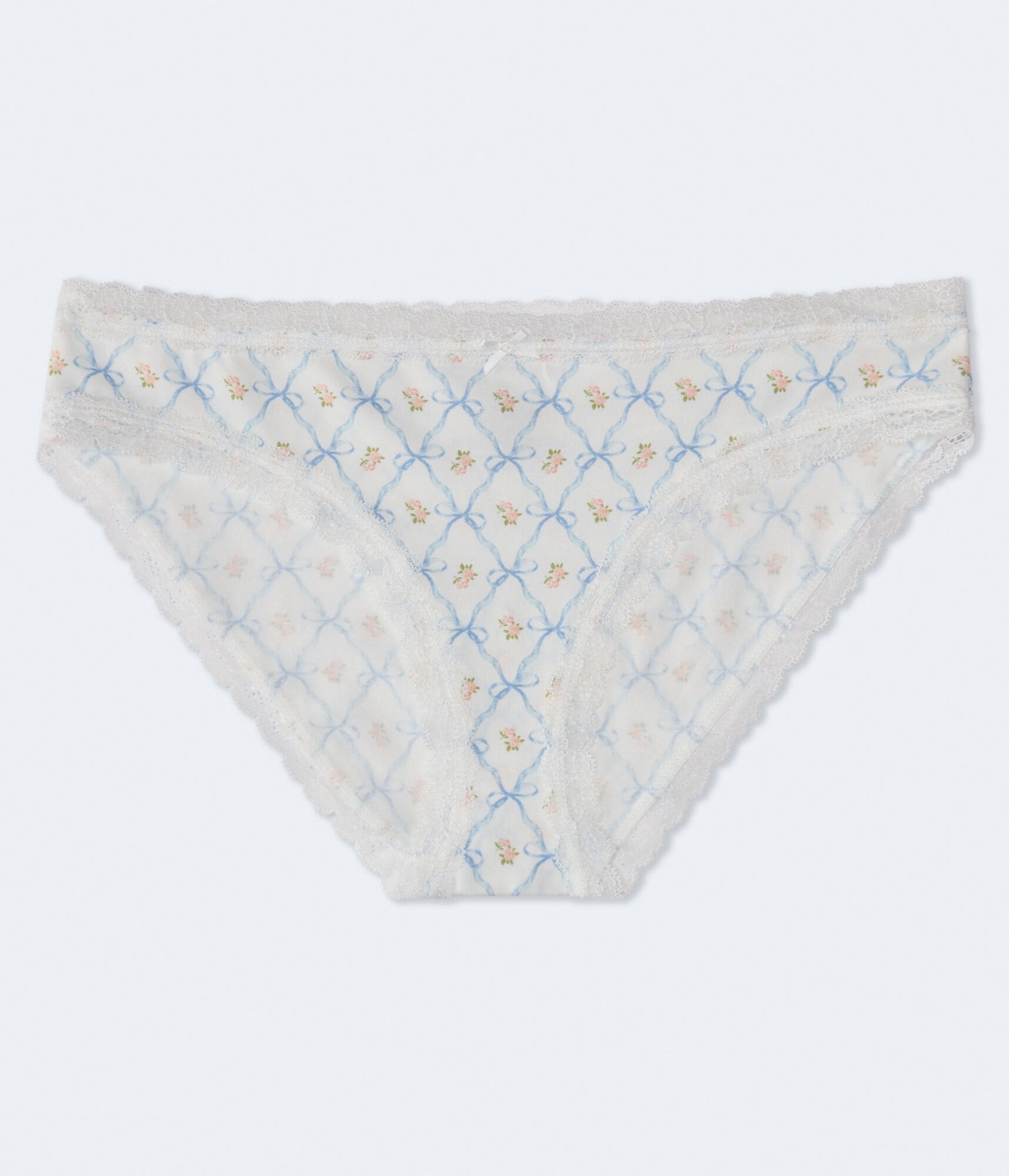 Floral Bow Lace-Trim Hipster