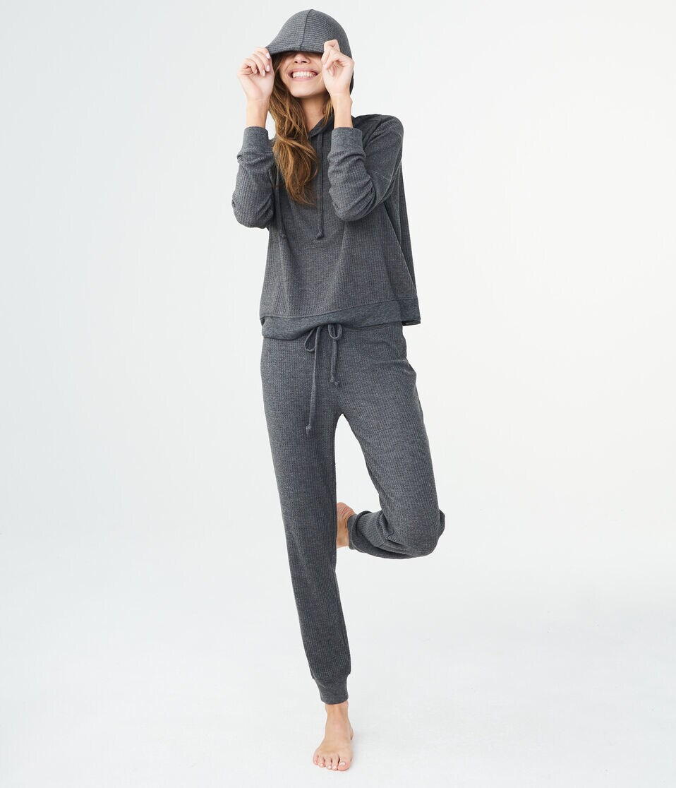 Solid Waffle-Knit Joggers