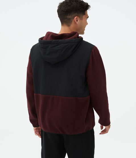 Mixed Media Microfleece Full-Zip Hoodie