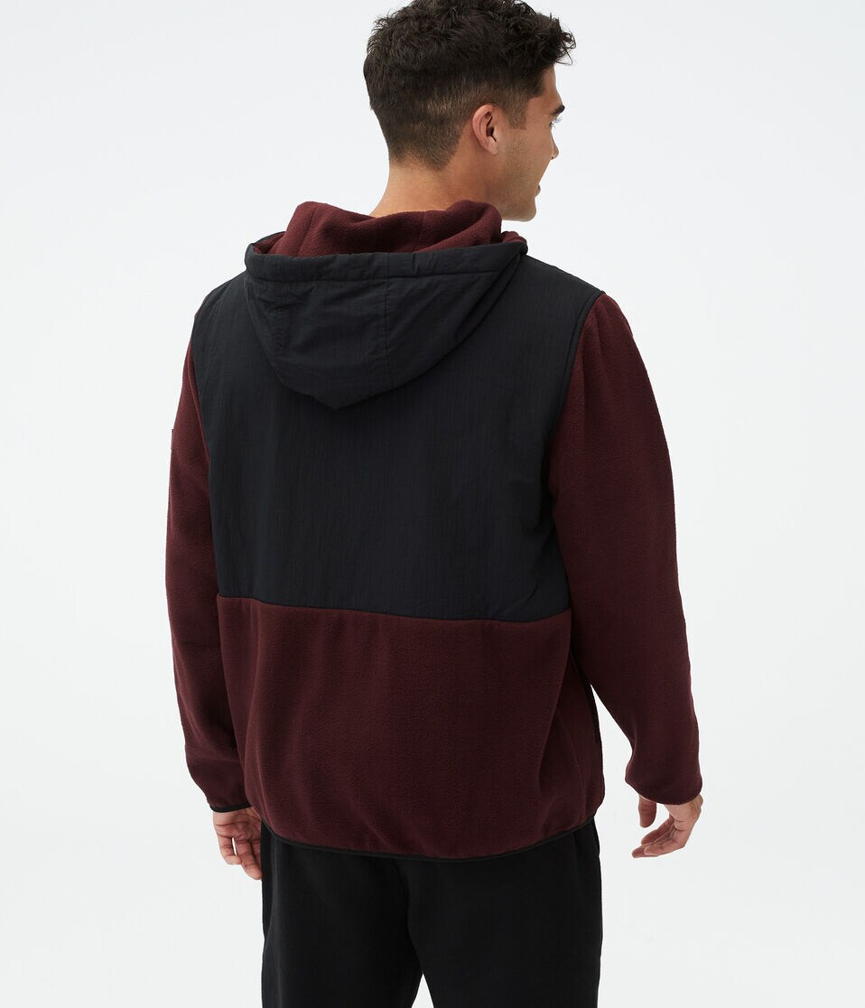Mixed Media Microfleece Full-Zip Hoodie