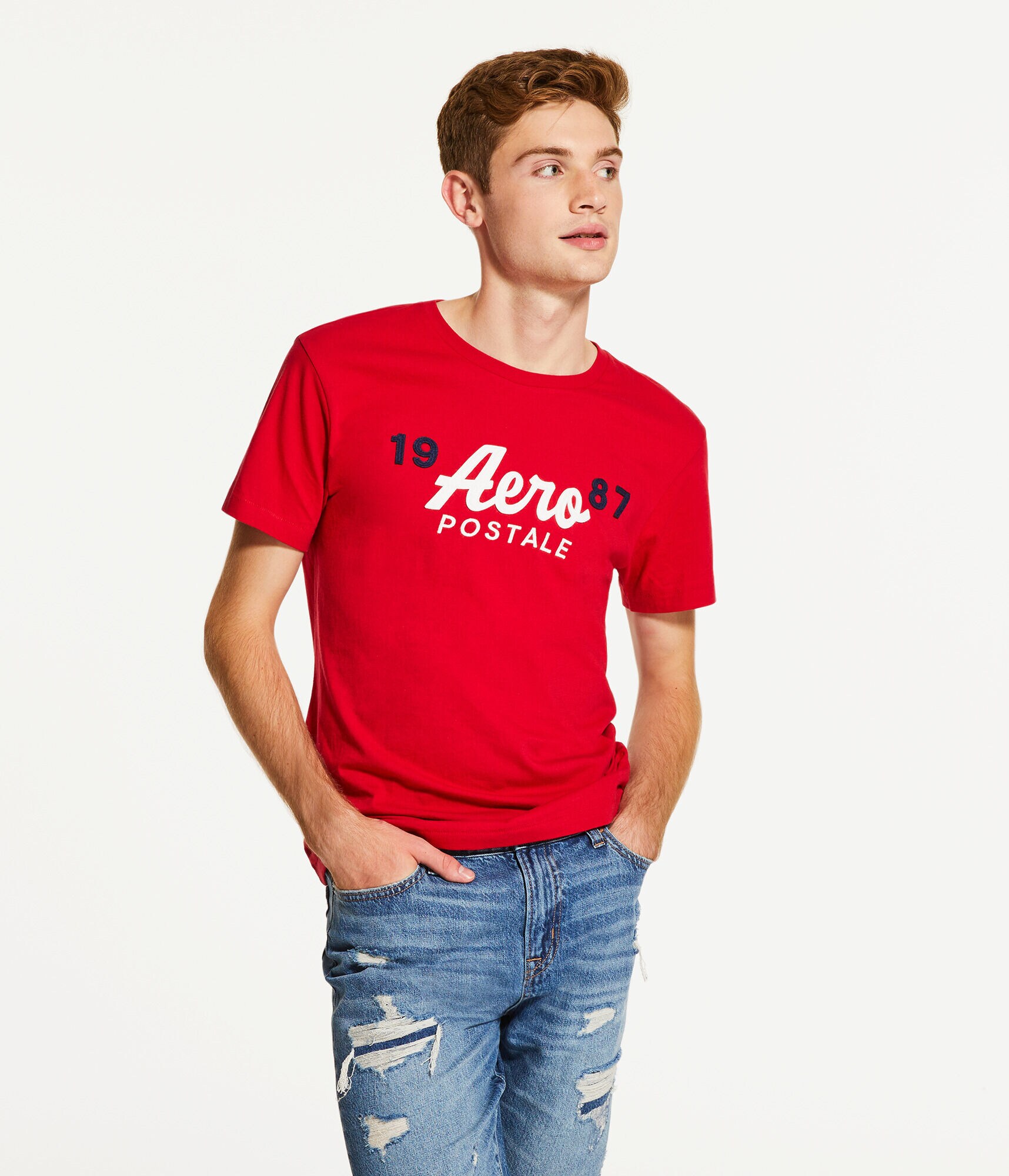 Aeropostale 1987 Logo Appliqu&eacute; Graphic Tee