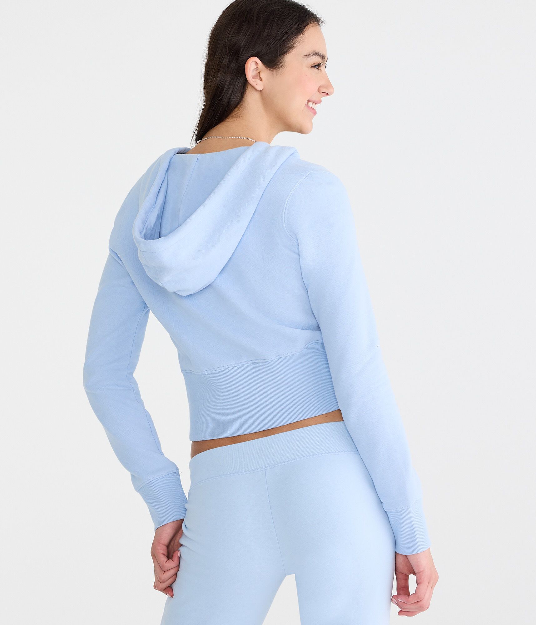 Cloud Soft Cropped Full-Zip Hoodie