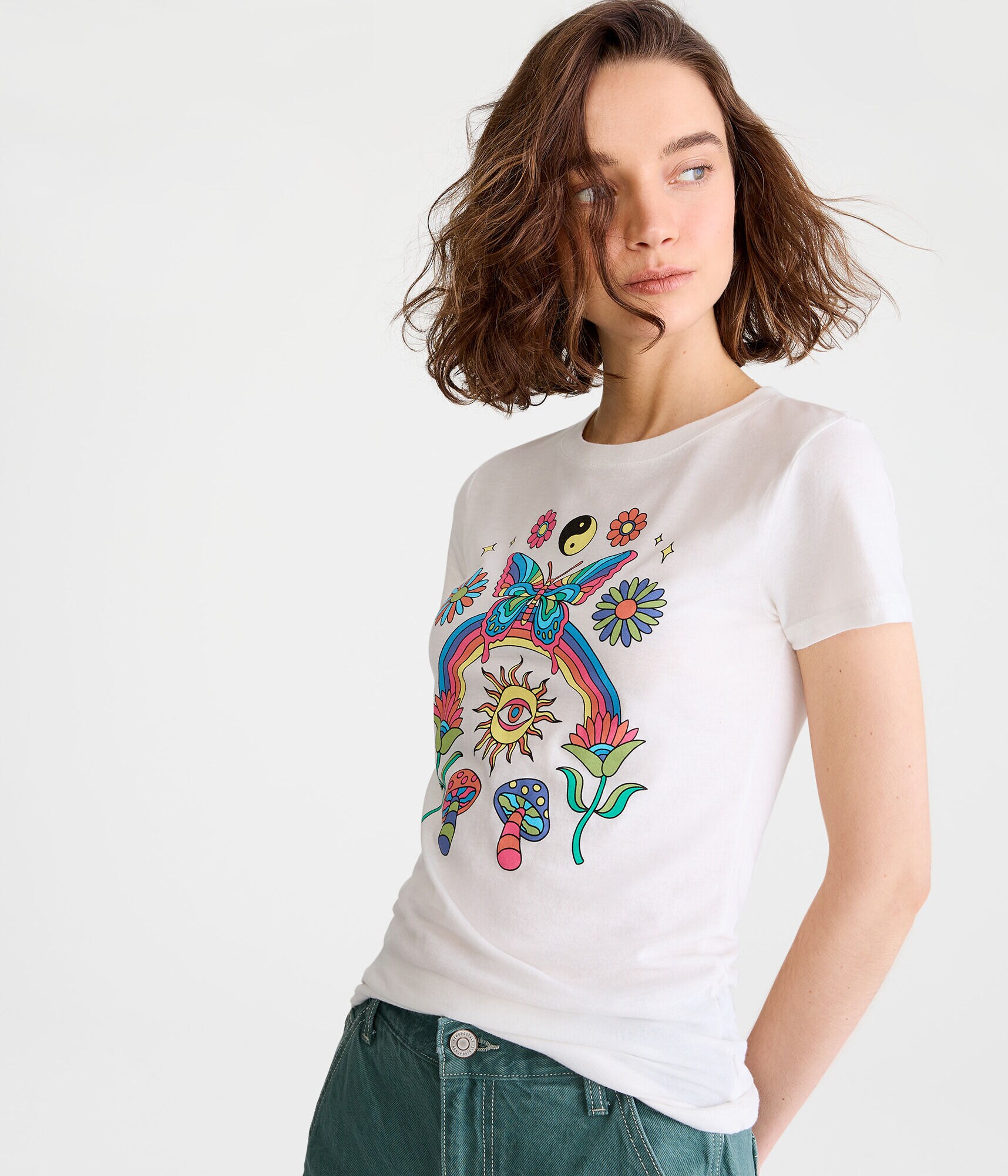 Rainbow Butterfly Graphic Tee