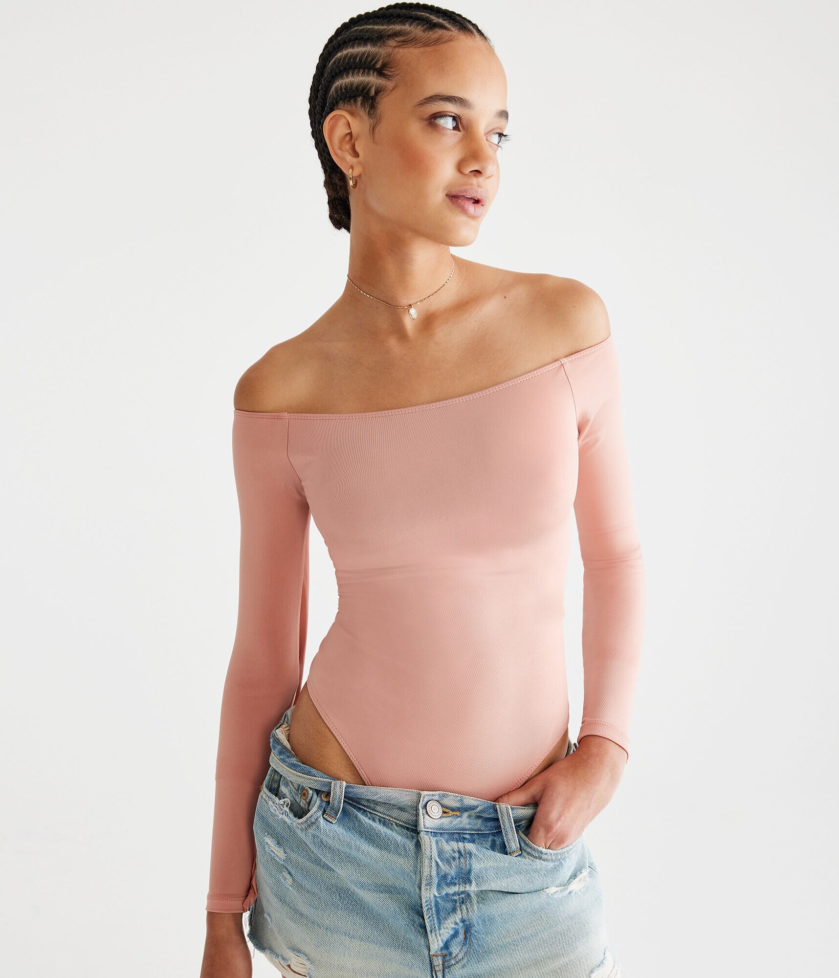 Long Sleeve Seriously Soft Sculpt Off-The-Shoulder Bodysuit