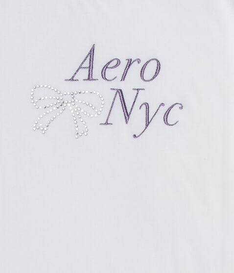 Aero Rhinestone Bow Graphic Tee Aero Rhinestone Bow Graphic Tee