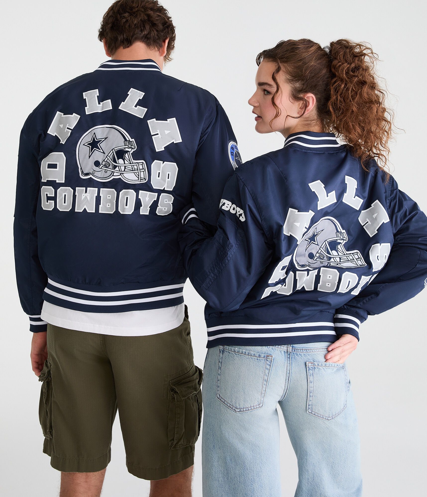Dallas Cowboys Full-Zip Satin Bomber Jacket