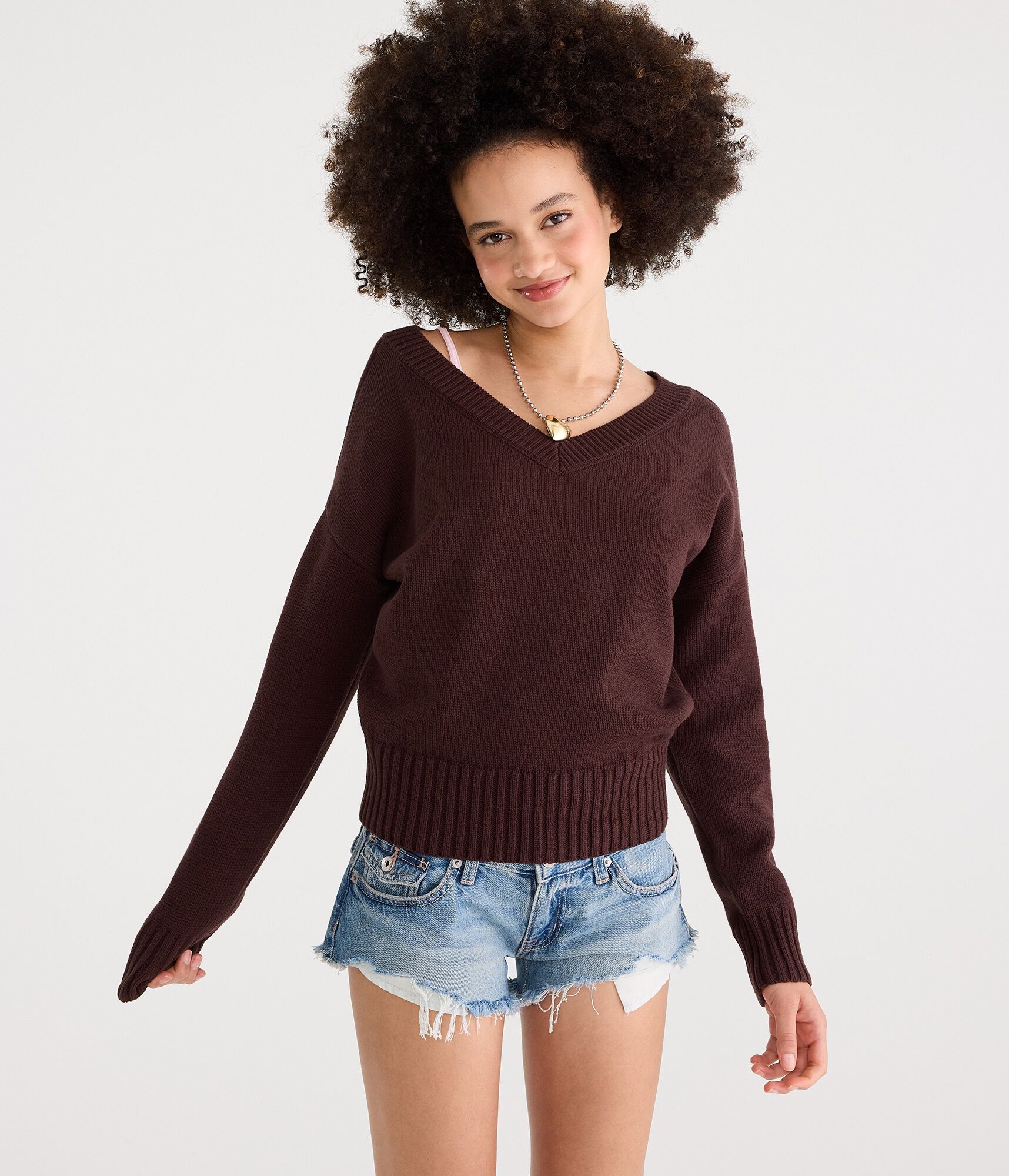 Slouchy V-Neck Sweater