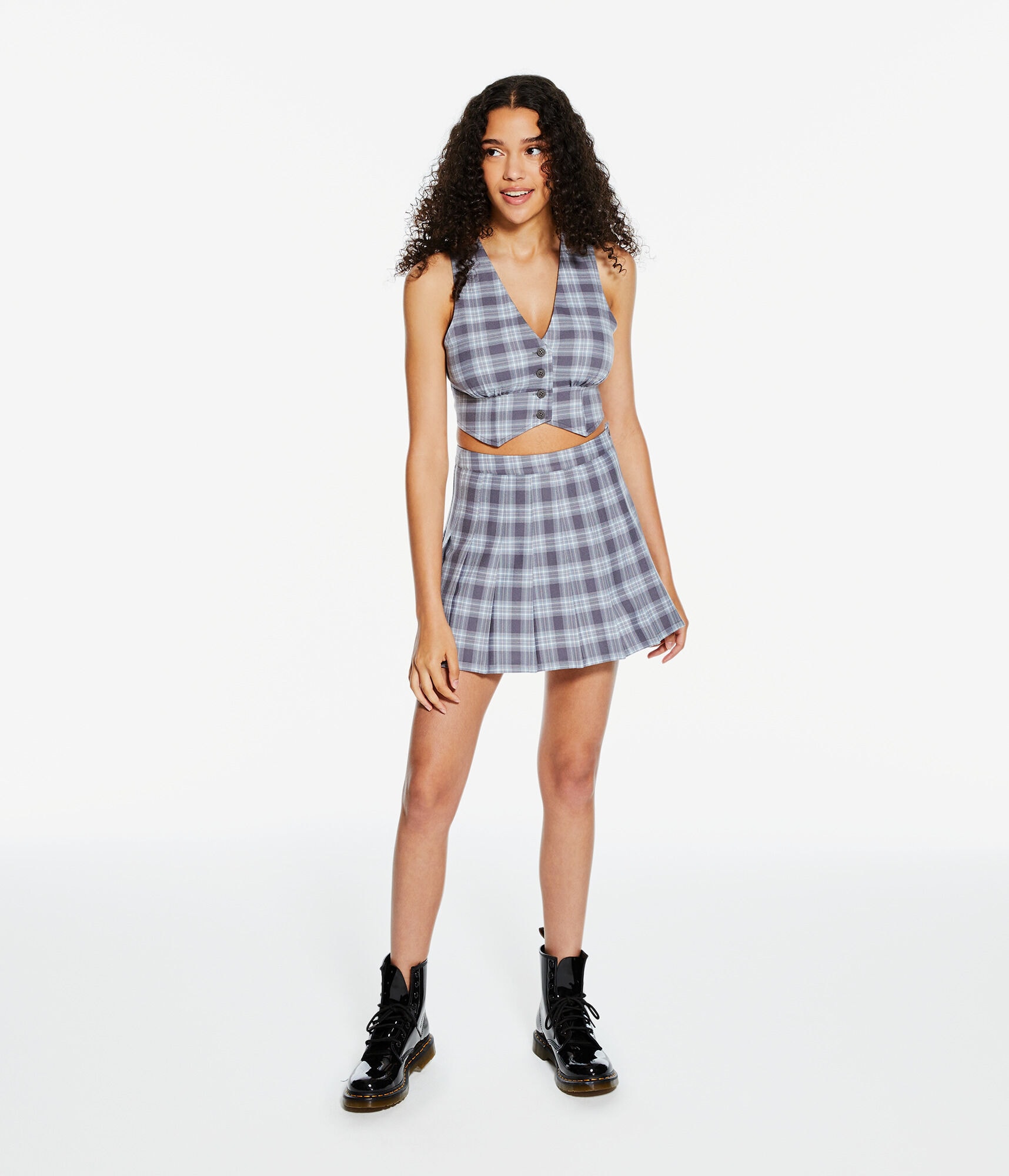 Plaid Cropped Vest