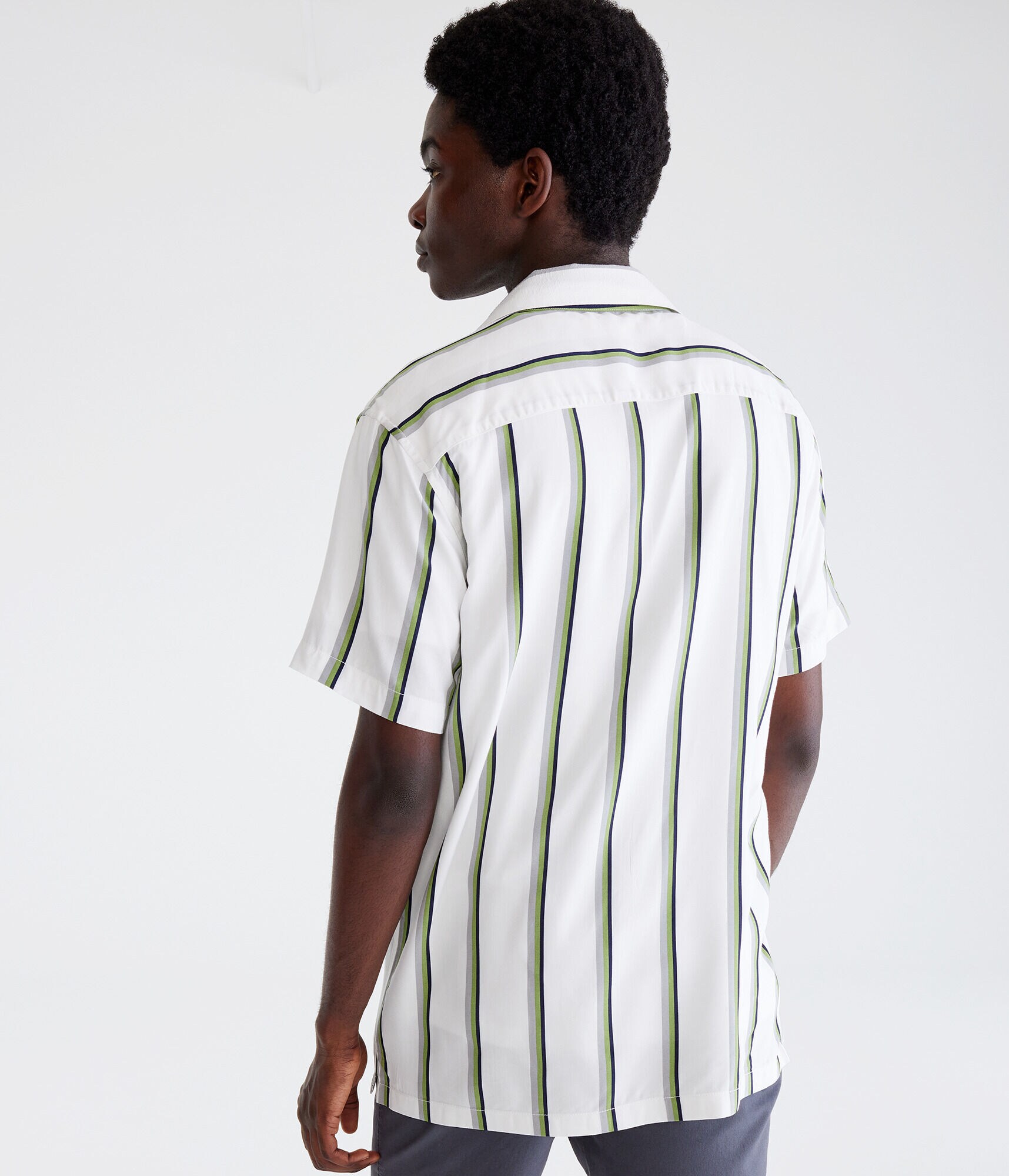 Vertical Stripe Camp Shirt
