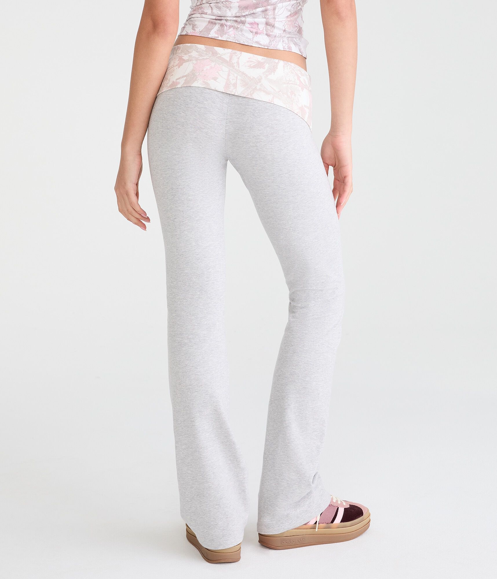 Forest Camo Mid-Rise Fold-Over Bootcut Pants