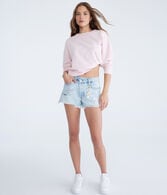 Vintage High-Rise Crossover Denim Shorty Shorts