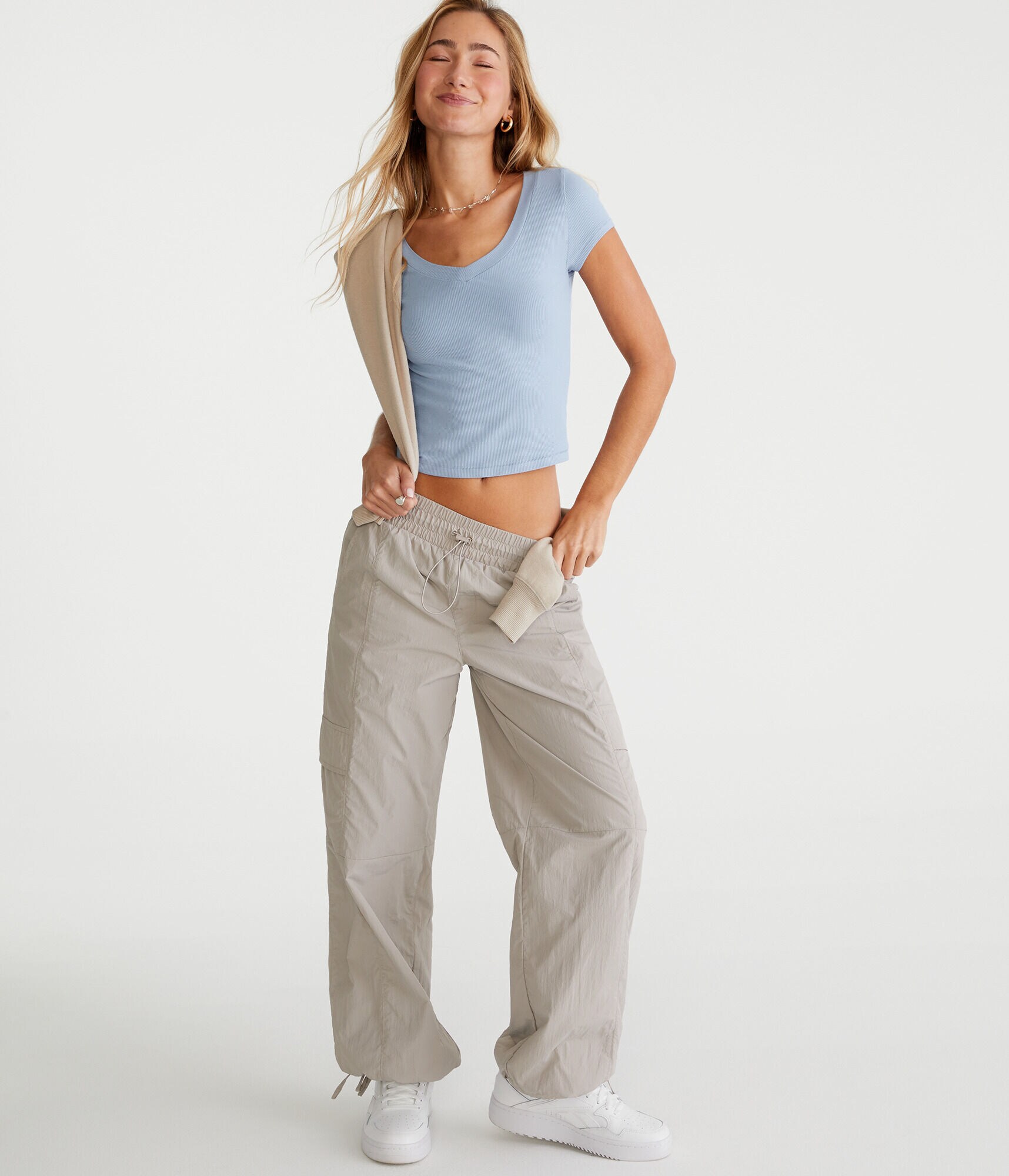 Seriously Soft Ribbed V-Neck Baby Tee