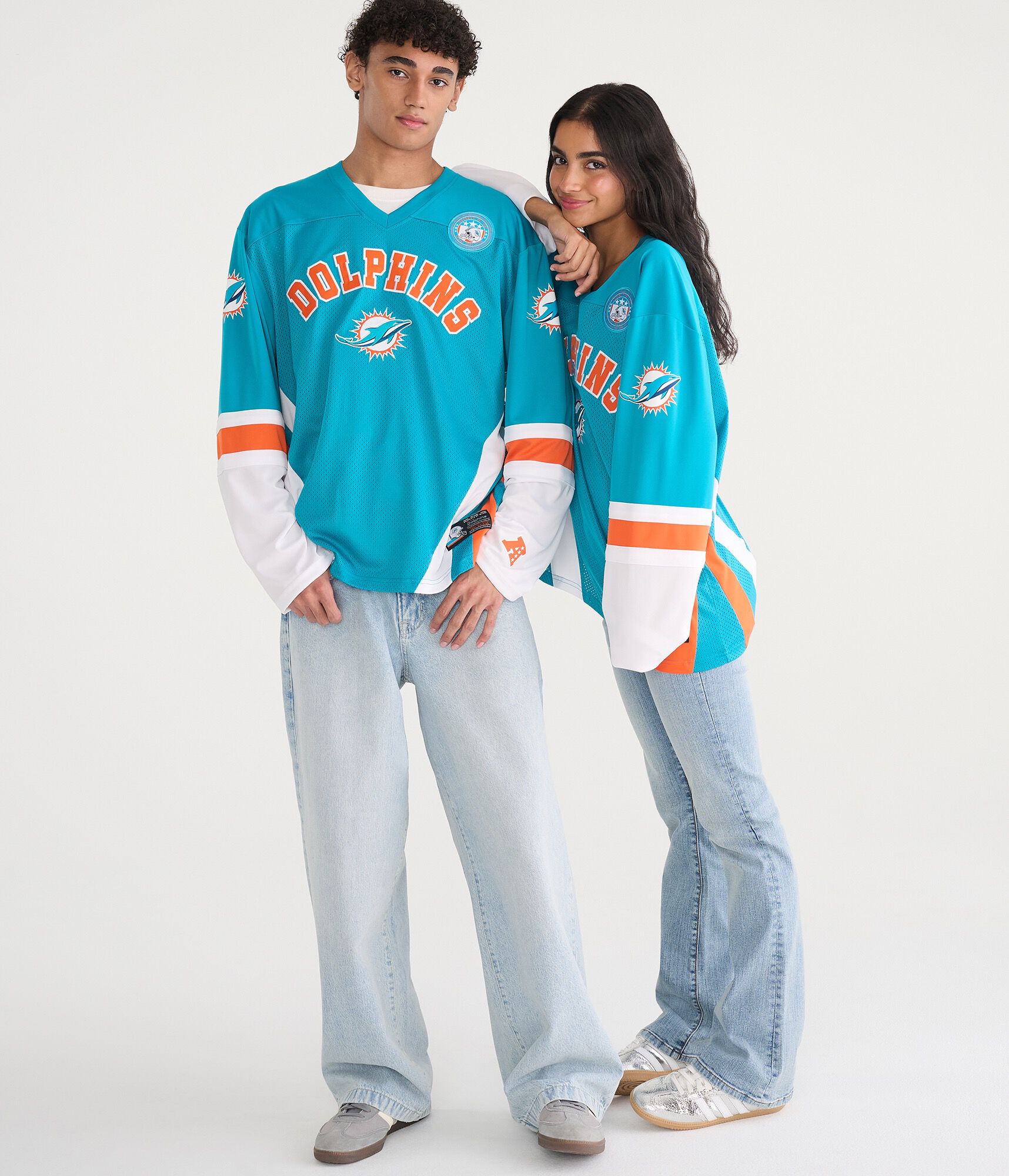 Long Sleeve Miami Dolphins Mesh Top