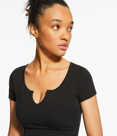 Notch-Neck Shrunken Tee Notch-Neck Shrunken Tee