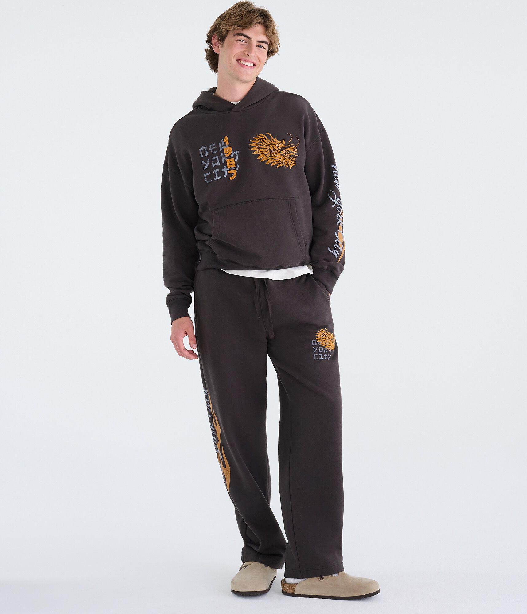 Cloud Soft New York City Dragon Boxy Pullover Hoodie