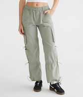 Mid-Rise Cargo Parachute Pants