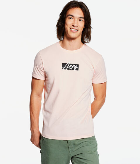 Aero Script Box Logo Graphic Tee Aero Script Box Logo Graphic Tee