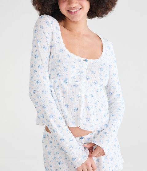 Long Sleeve Cropped Babydoll Sleep Tee Long Sleeve Cropped Babydoll Sleep Tee