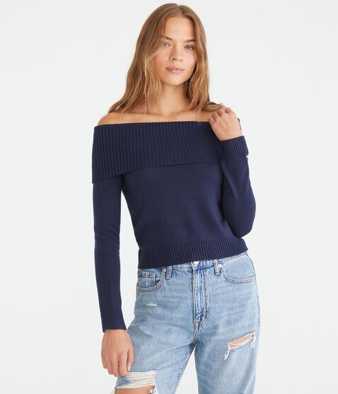 Solid Off-The-Shoulder Sweater