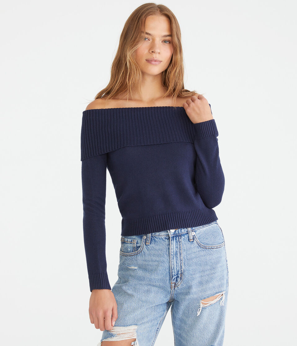 Solid Off-The-Shoulder Sweater