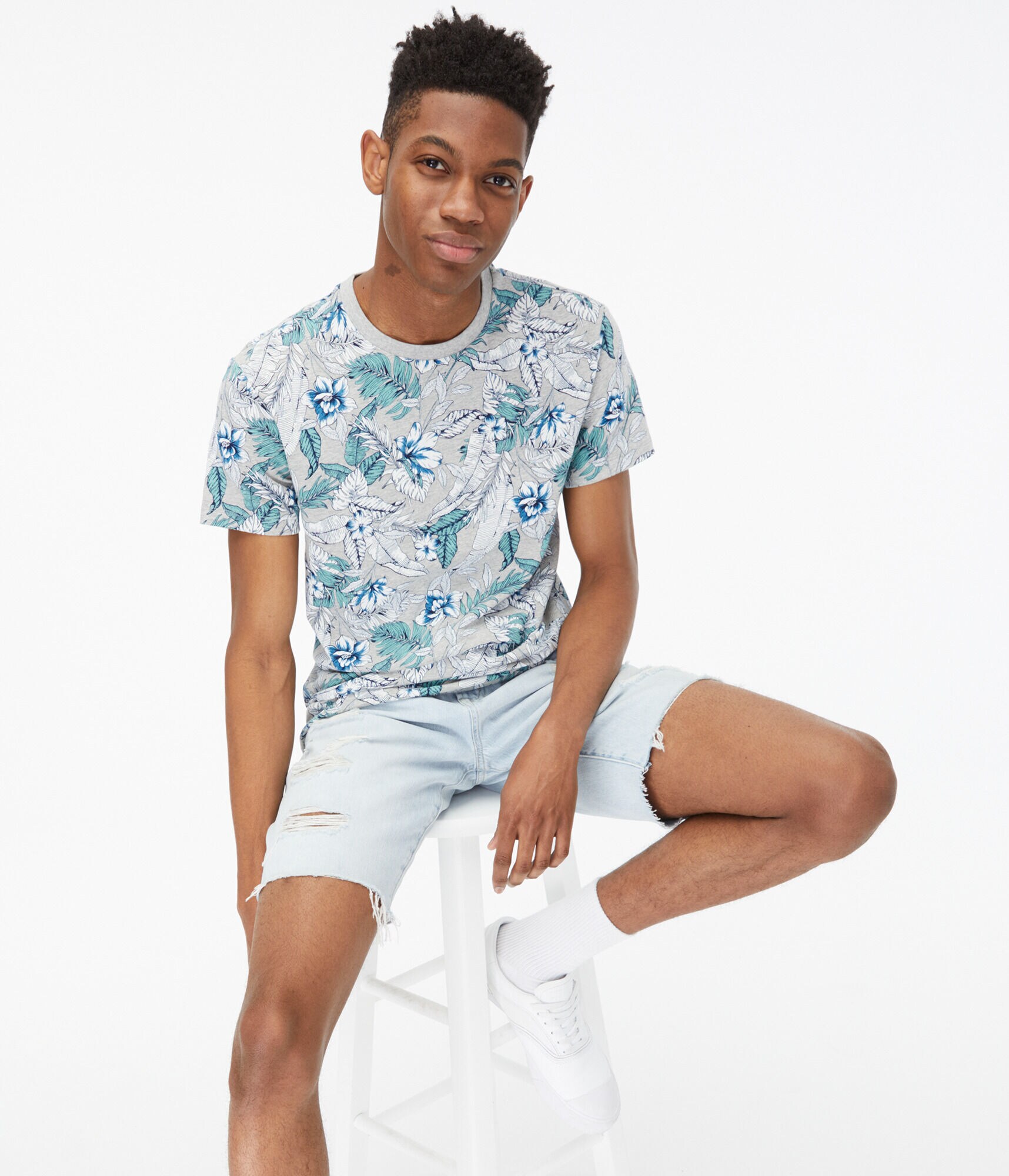 Tropical Floral Graphic Tee***