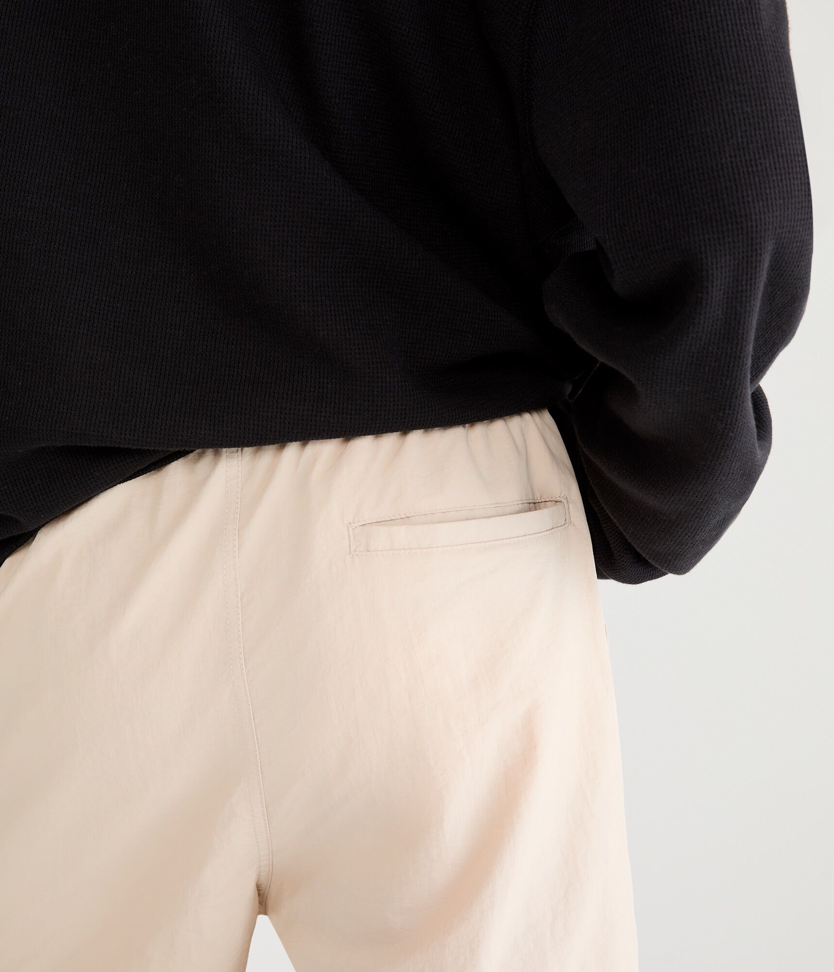 Embroidered Rose Nylon Shorts 6"