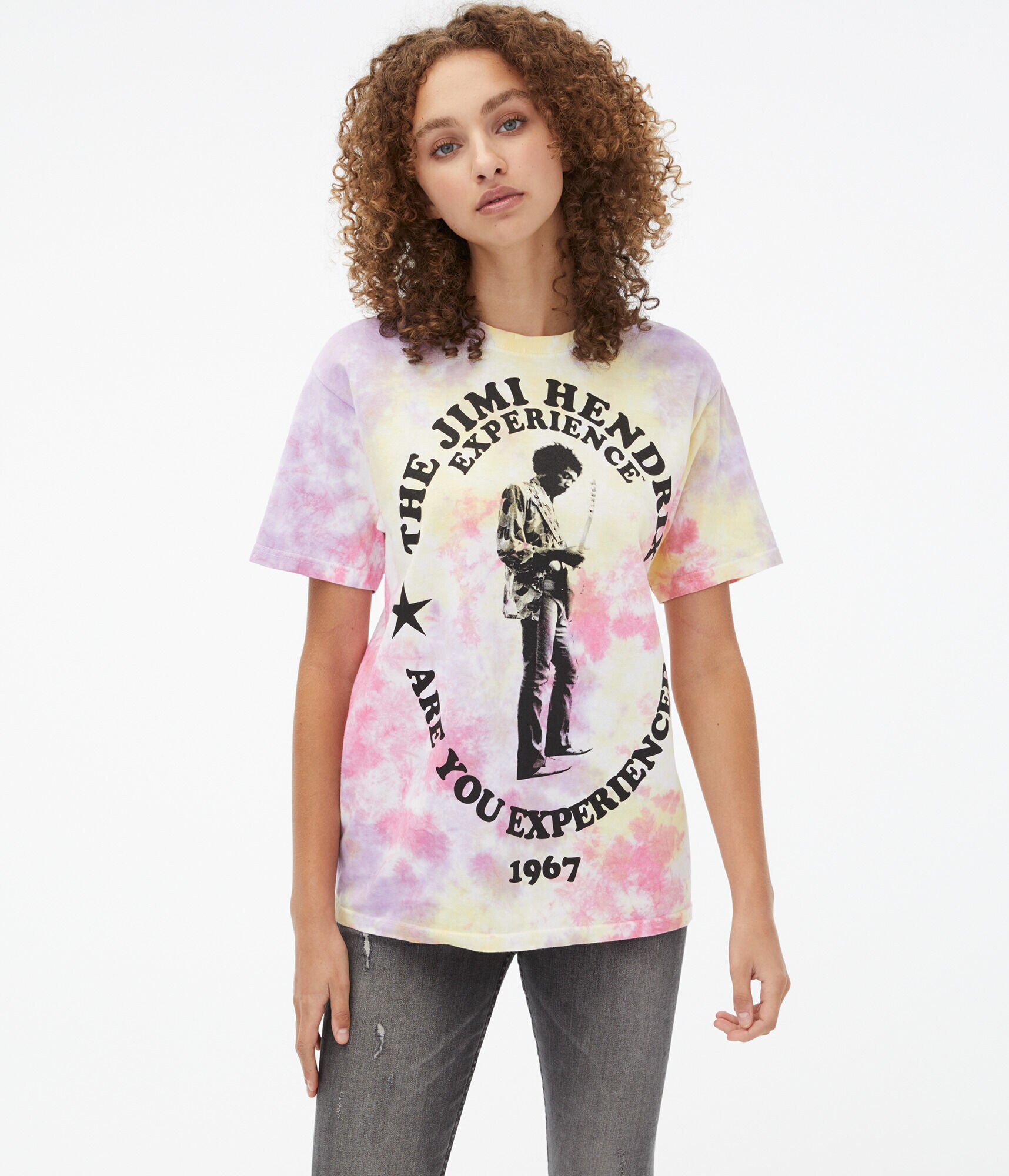 Jimi Hendrix Tie-Dye Boyfriend Tee