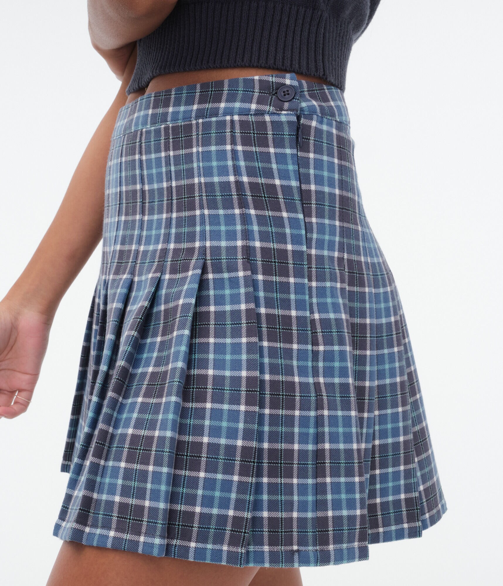 Plaid High-Waisted Tennis Skirt