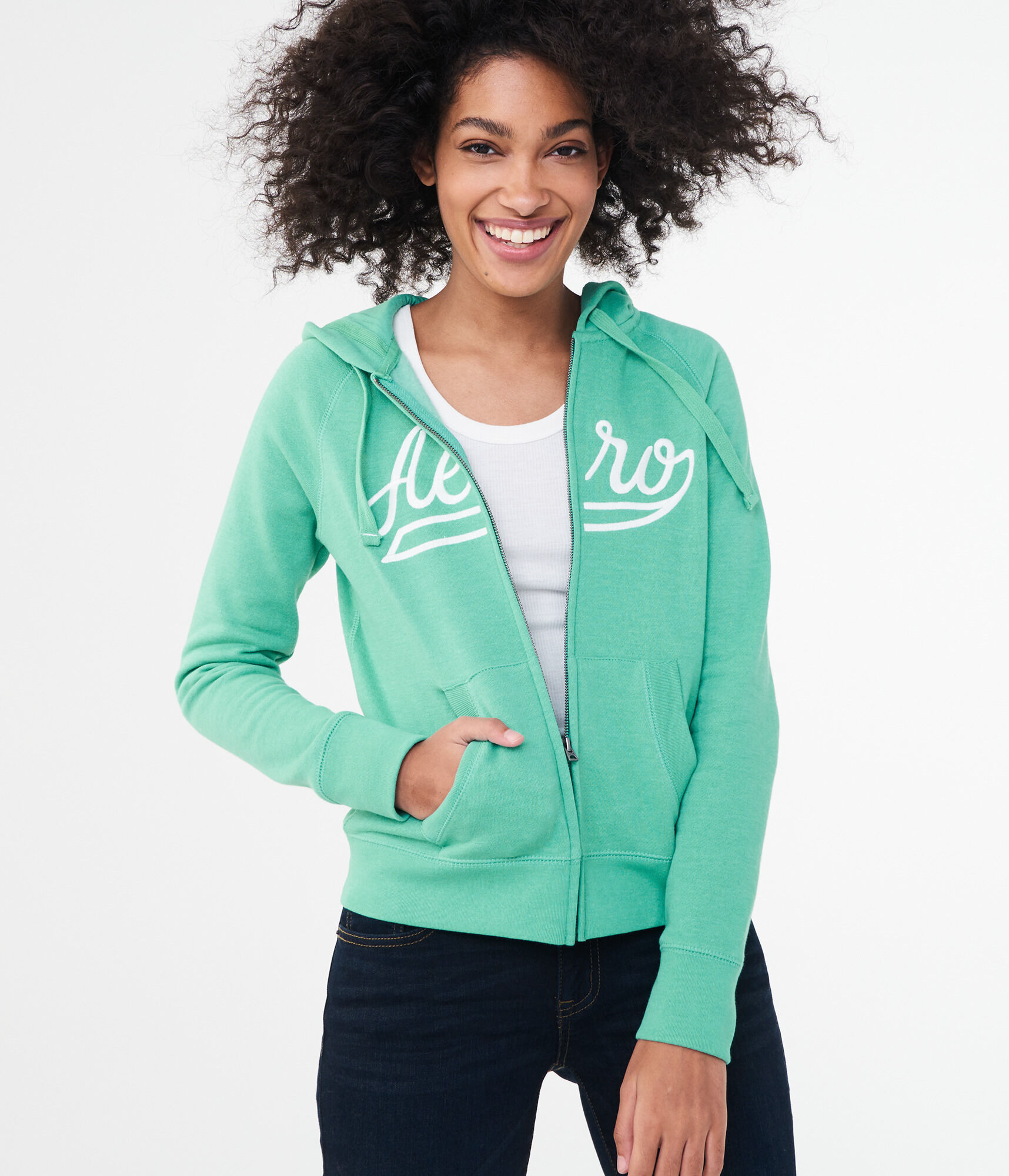 aere hoodie zip pullover jacket アエレ Aero Logo Full-Zip Hoodie