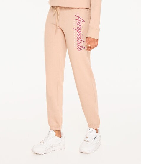 Aeropostale Script Logo Cinched Sweatpants Aeropostale Script Logo Cinched Sweatpants
