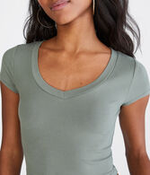 Seriously Soft Ribbed V-Neck Baby Tee