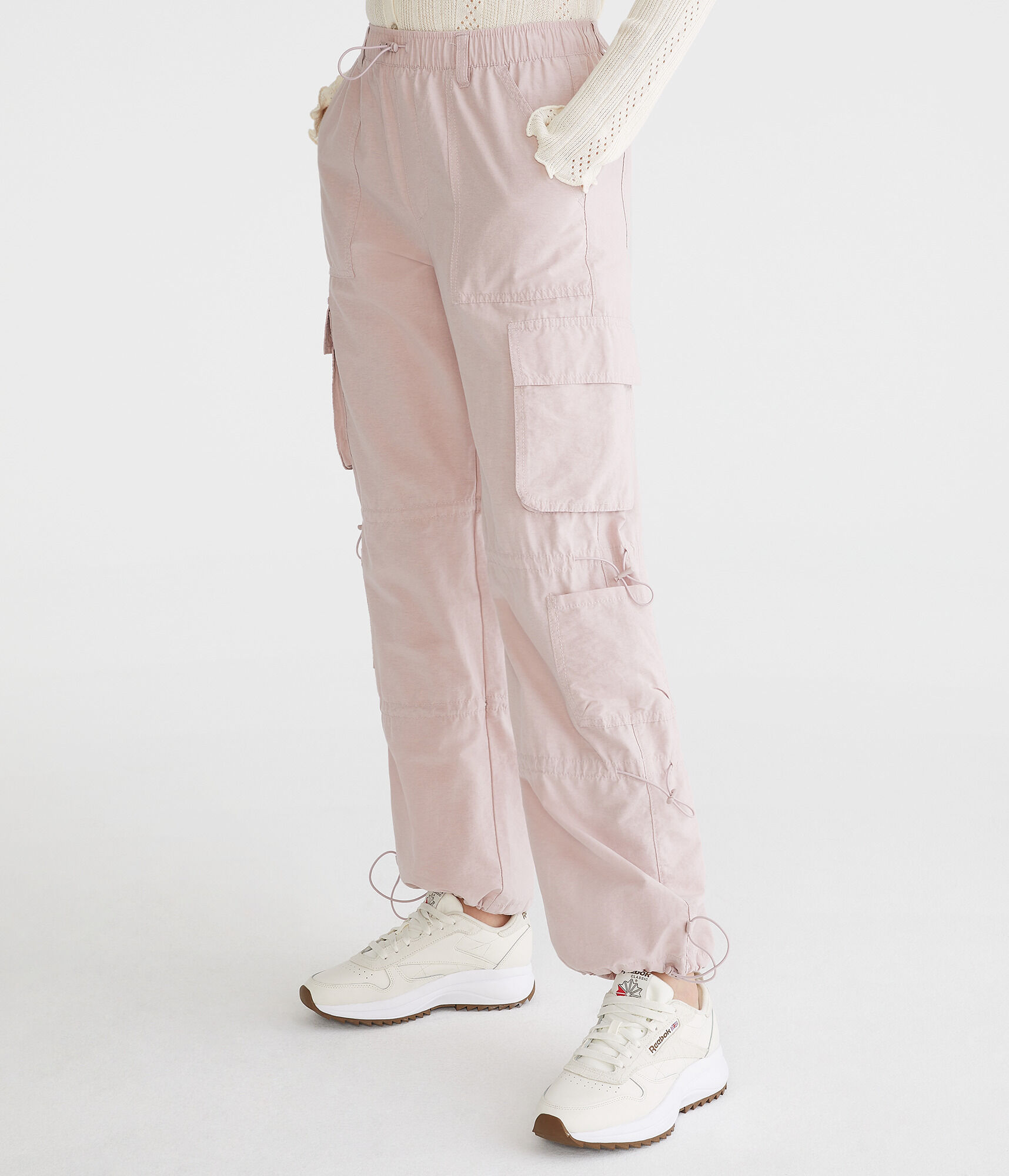 Mid-Rise Cargo Parachute Pants