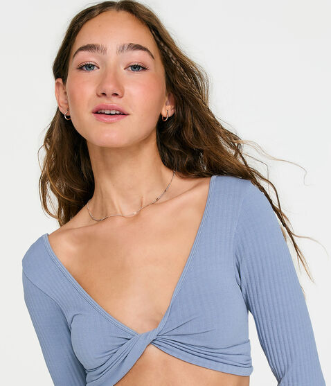 Long Sleeve Wear 3 Ways Crop Top