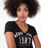 Aeropostale 1987 V-Neck Graphic Tee