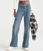 Mid-Rise Wide Leg Utility Cargo Jean