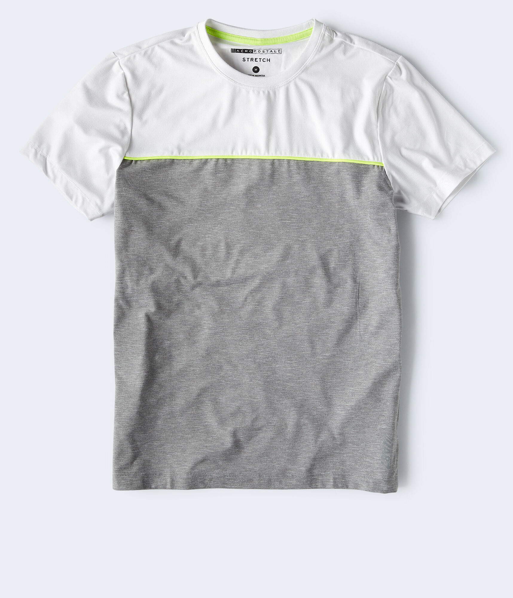 Colorblocked Yoke Stretch Crew Tee