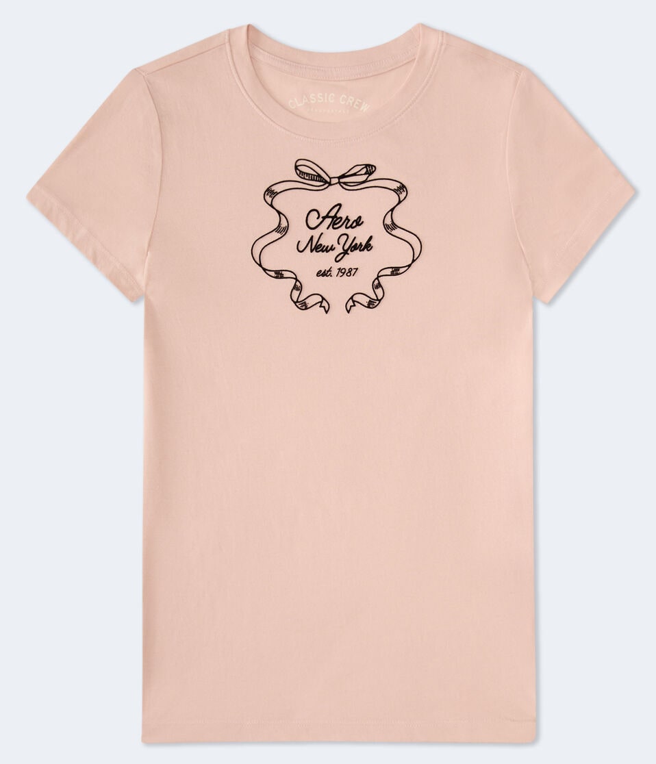 Aero New York Ribbon Flocked Graphic Tee