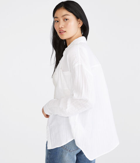Long Sleeve Gauze Oversized Shirt Long Sleeve Gauze Oversized Shirt