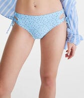 Floral Strappy Mid-Rise Bikini Bottom