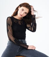 Black Long Sleeve Lace Top