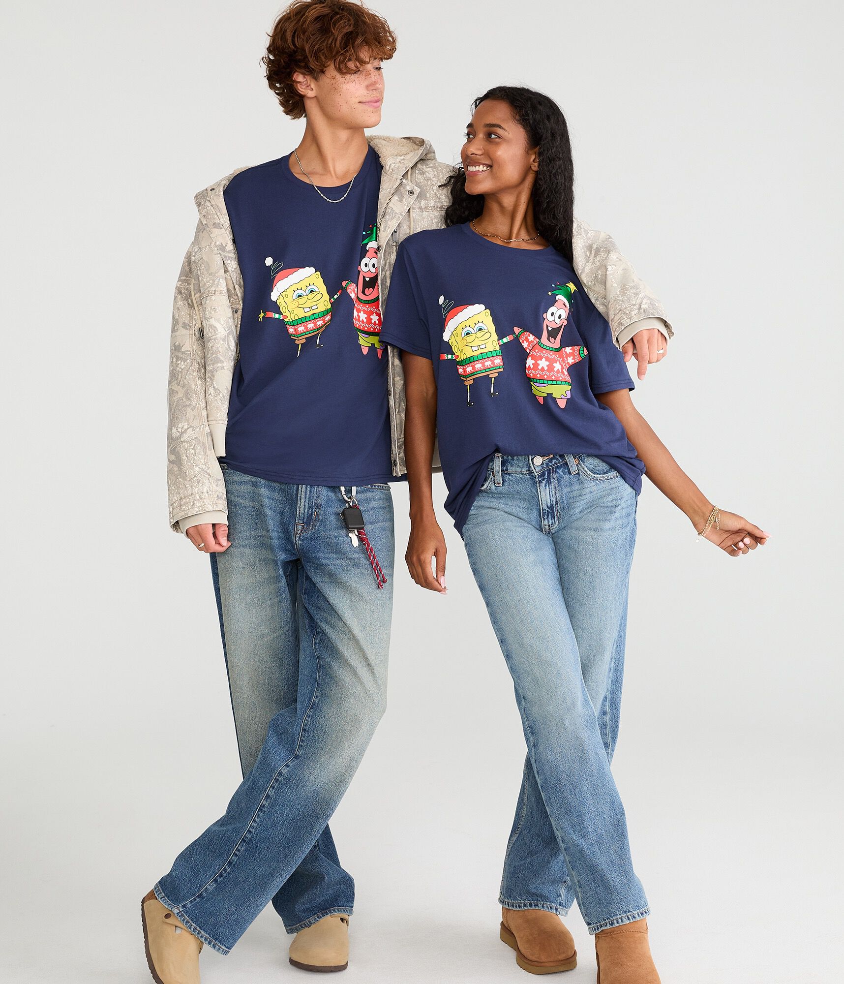 SpongeBob x Aero Christmas Sweaters Relaxed Graphic Tee