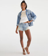 Vintage High-Rise Denim Shorty Shorts