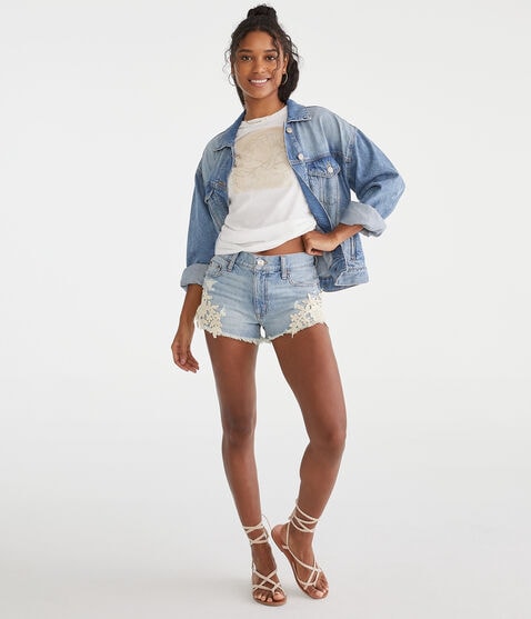 Vintage High-Rise Denim Shorty Shorts