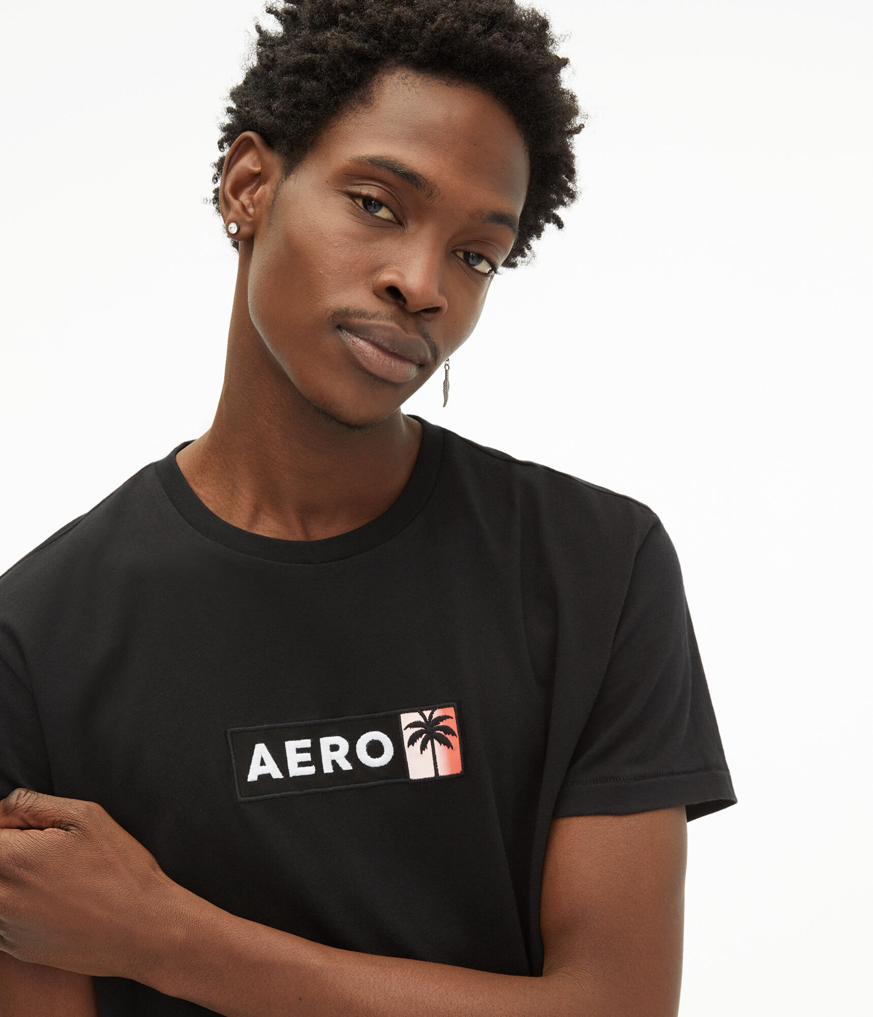 Aero Palm Tree Box Logo Appliqu&eacute; Graphic Tee