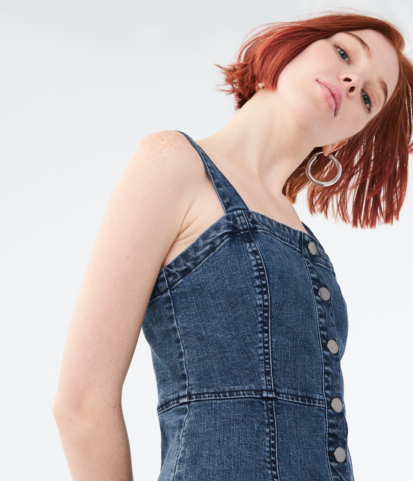 aeropostale denim dress Aeropostale Women's Denim Mini Dress Blue XL Sleeveless Square Neck Back Zip