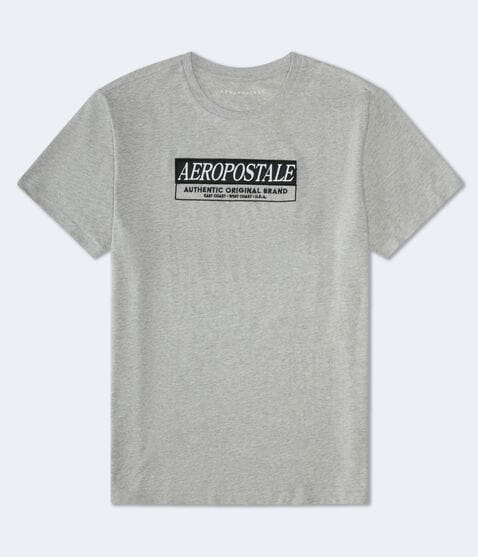Aeropostale Box Logo Appliqué Graphic Tee Aeropostale Box Logo Appliqué Graphic Tee