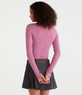 Long Sleeve Ruched Pointelle Top